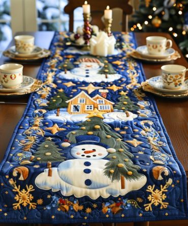 Snowman Magic Quilted Table Runner