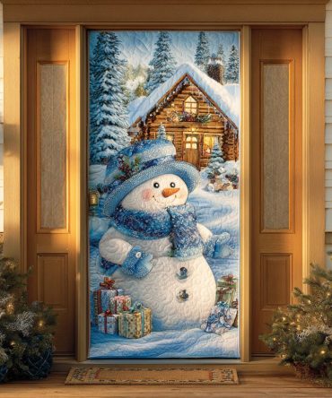Snowman Frost Fun Quilted Door Cover