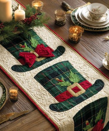Snowman Hat Quilted Table Runner