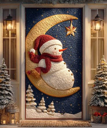 Snowman Warm Greetings Quilted Door Cover