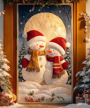 Snowman Winter Cheer Quilted Door Cover