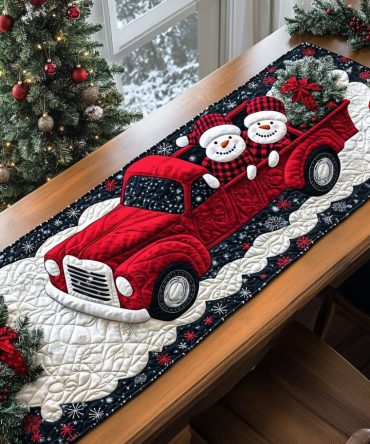 Snowmen Christmas Travel Quilted Table Runner