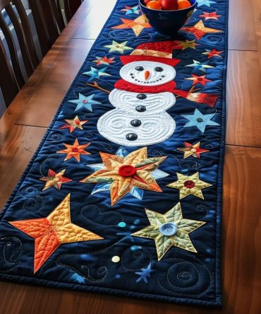 Snowy Scene Quilted Table Runner