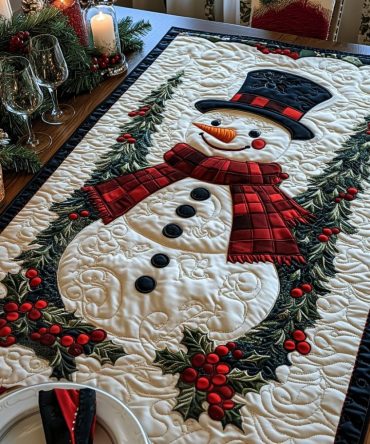 Snowy Bliss Quilted Table Runner