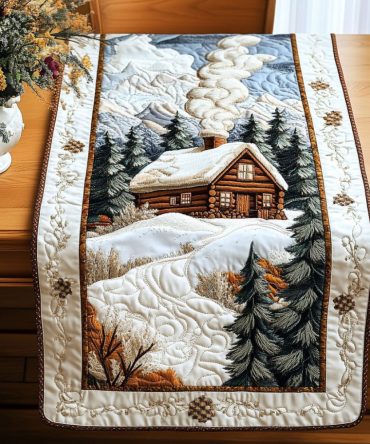 Snowy Escape Quilted Table Runner