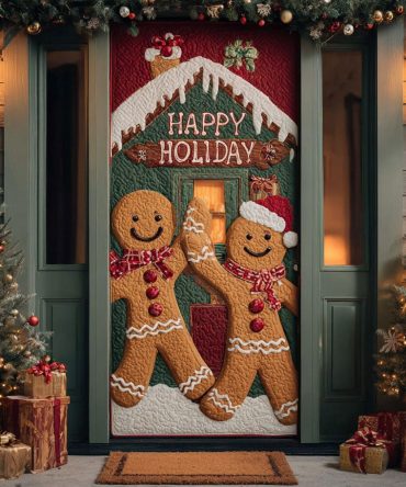 Snowy Greet Quilted Door Cover