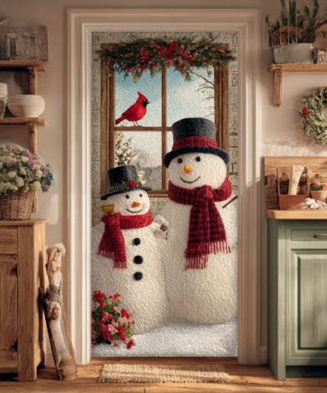 Snowy Greetings Quilted Door Cover