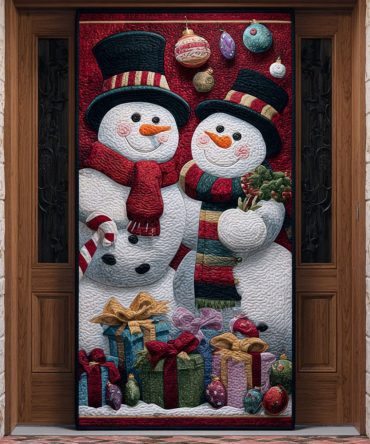 Snowy Hug Quilted Door Cover