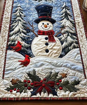 Snowy Smiles Quilted Table Runner