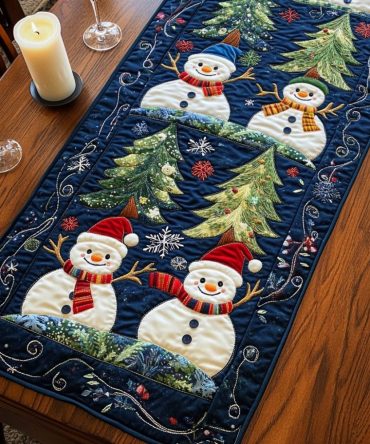 Snowy Smiles Quilted Table Runner