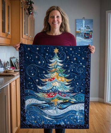 Snowy Tree Quilted Table Runner