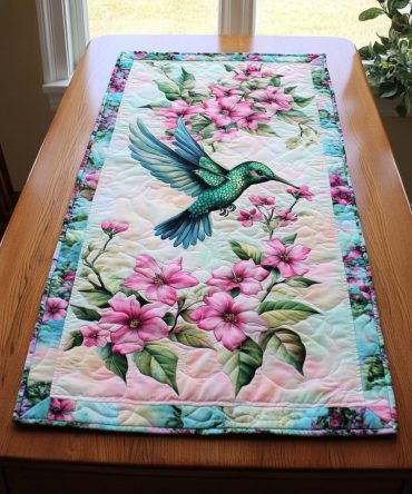 Soaring Hummingbird Quilted Table Runner