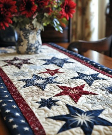 Soaring Stars Quilted Table Runner