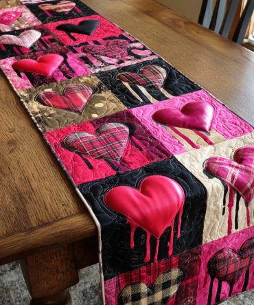 Soft Romance Quilted Table Runner