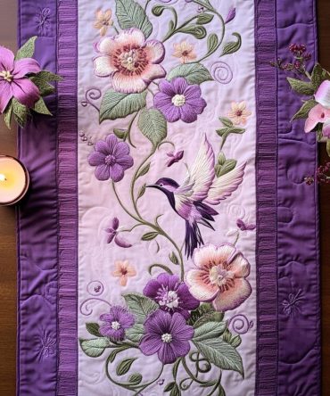 Soft Songbird Quilted Table Runner