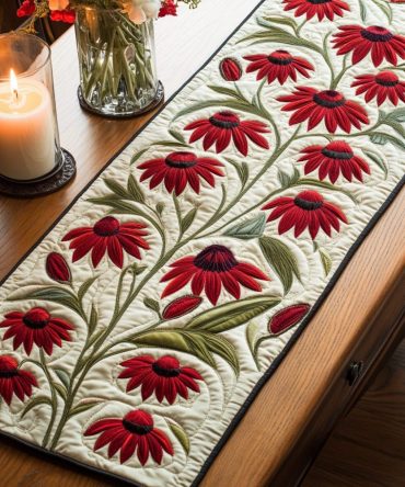 Soft Sprout Quilted Table Runner