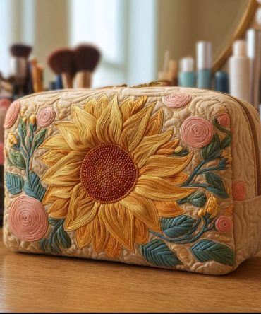 Soft Sunshine Quilted Makeup Bag