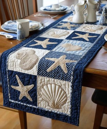 Soft Tides Quilted Table Runner