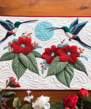 Soft Whirl Quilted Table Runner