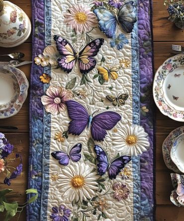 Soft Wingscape Quilted Table Runner