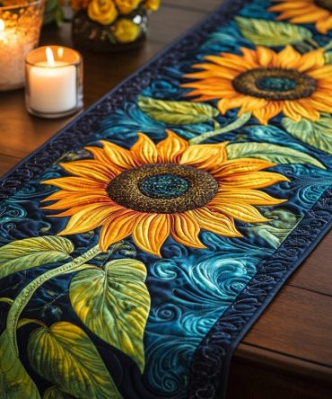 Solar Bloom Quilted Table Runner