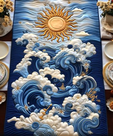 Solar Waves Quilted Table Runner