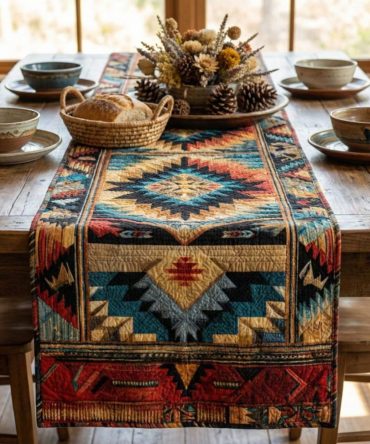 Southwestern Starburst Quilted Table Runner