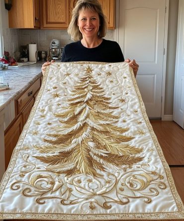 Sparkling Tree Quilted Table Runner