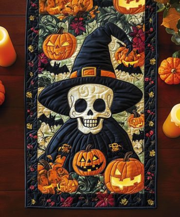 Spooky Skeleton Quilted Table Runner