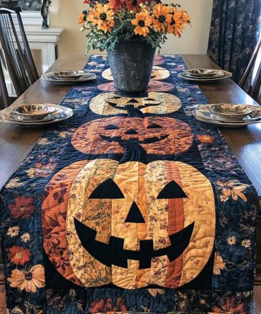 Spooky Charm Quilted Table Runner