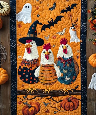 Spooky Chicken Quilted Table Runner