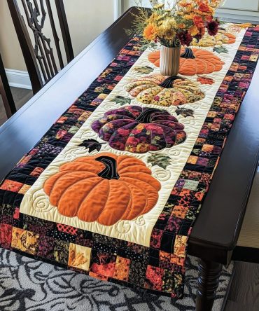 Spooky Harvest Quilted Table Runner