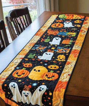 Spooky Season Halloween Quilted Table Runner