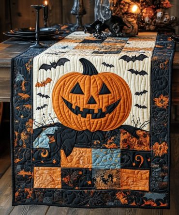 Spooky Smile Quilted Table Runner