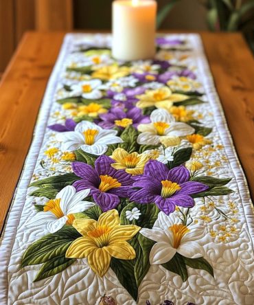 Spring Bloom Quilted Table Runner