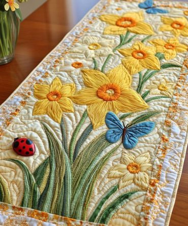 Spring Delight Quilted Table Runner