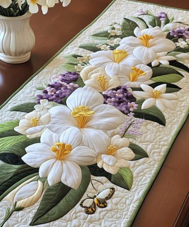 Spring Elegance Quilted Table Runner