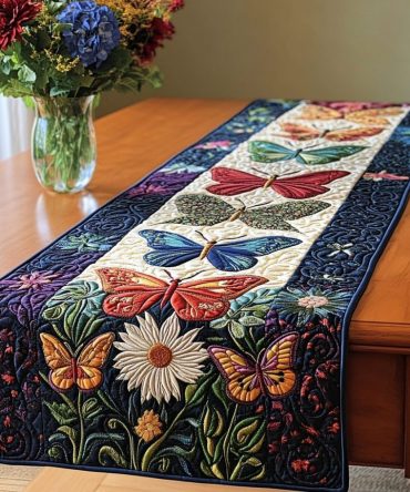 Spring Meadow Delight Quilted Table Runner