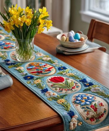 Spring Medallions Quilted Table Runner