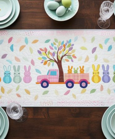 Spring Peep Magic Quilted Table Runner