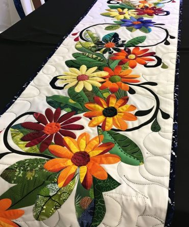 Springtime Floral Quilted Table Runner