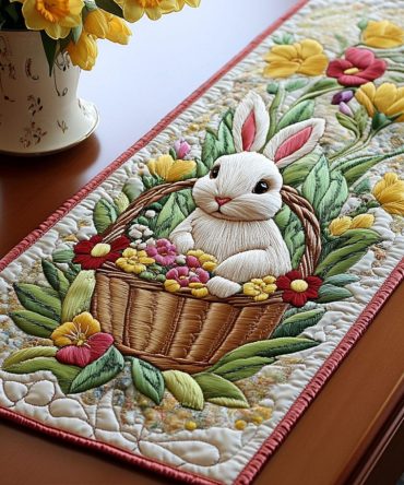 Springtime Egg Hunt Quilted Table Runner