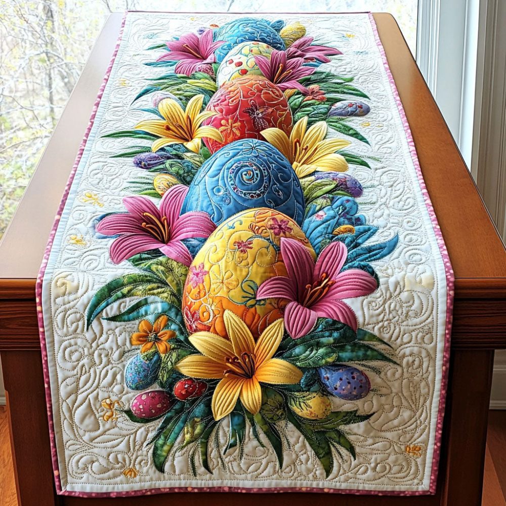 Springtime Eggstravaganza Quilted Table Runner