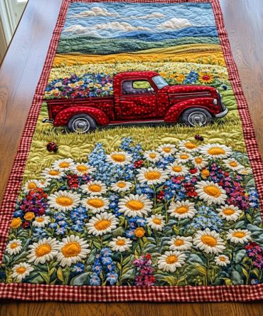 Springtime Truck Quilted Table Runner