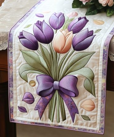 Springtime In Bloom Quilted Table Runner