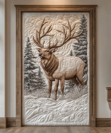 Stag Whisper Quilted Door Cover