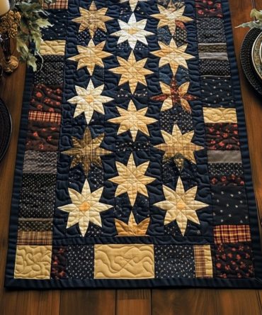 Star Elegance Quilted Table Runner