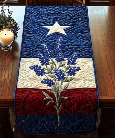 Star Flowers Quilted Table Runner