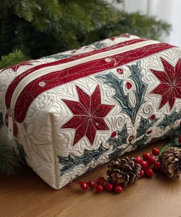 Star Petal Quilted Makeup Bag