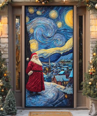 Star Swirl Noel Quilted Door Cover